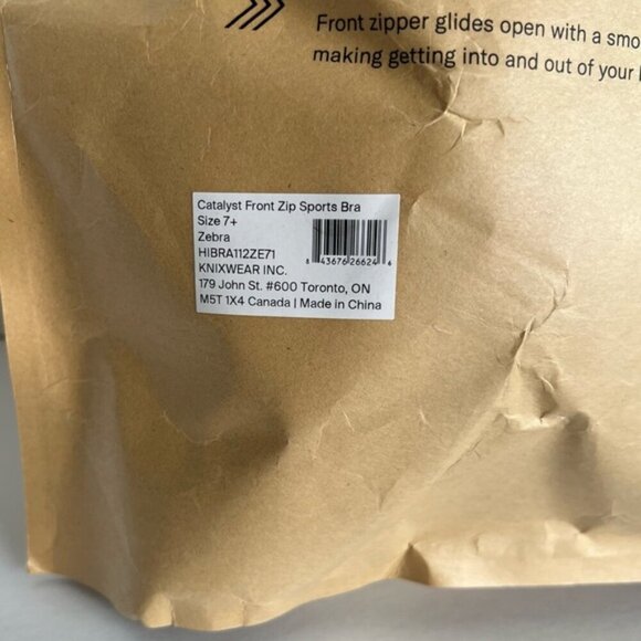 Knix - Women’s Catalyst Front Zip Sports Bra - Zebra. Size: 7 +. (1778) - Picture 7 of 15